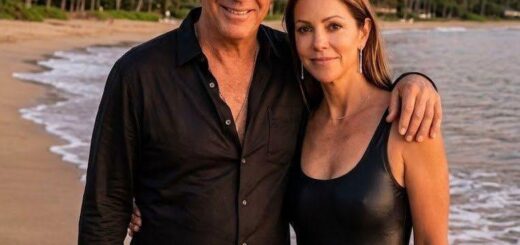 SURPRISE: Kevin Costner & Christine Baumgartner are setting the internet on fire — she in a sleek black bikini, he dressed in all black, turning the beach into their own private cinematic moment.