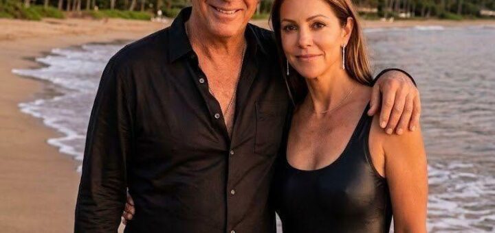SURPRISE: Kevin Costner & Christine Baumgartner are setting the internet on fire — she in a sleek black bikini, he dressed in all black, turning the beach into their own private cinematic moment.